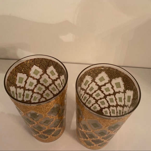 Culver Mid-Century Valencia Green & 22-Karat Gold Glasses - Picture 8 of 8